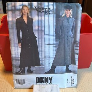 Rare Vogue 1054 DKNY semi fitted lined dress pattern uncut factory fold